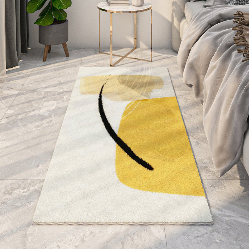 Light Green Modern Carpet Polyester Color Block Carpet Washable Carpet for Living Room