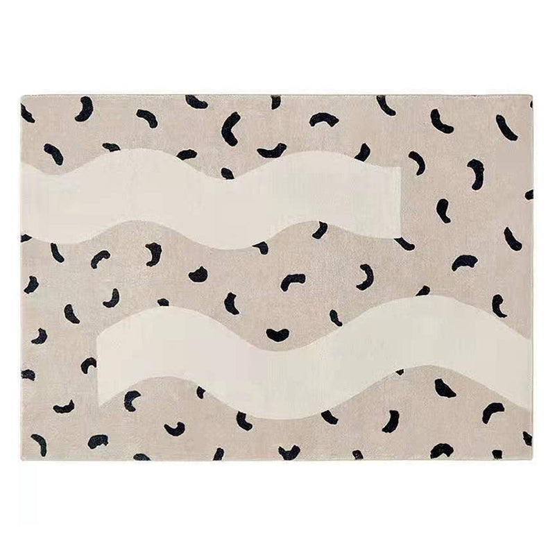 Khaki Tone Area Carpet Minimalist Polyester Indoor Rug Washable Living Room Area Rug