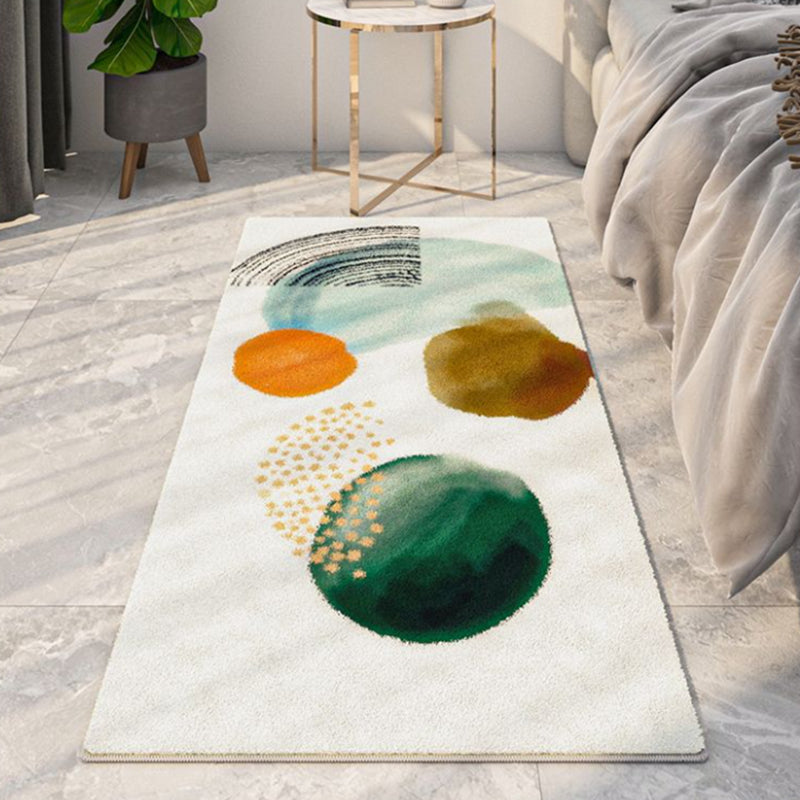 Black Modern Carpet Polyester Circle Carpet Non-Slip Backing Carpet for Living Room