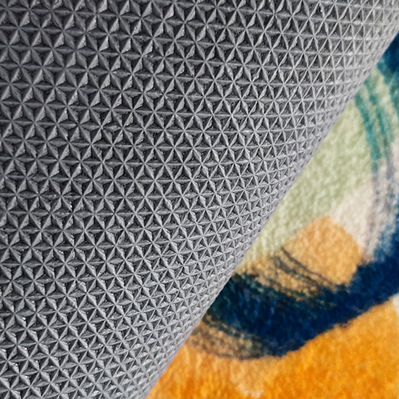 Black Modern Carpet Polyester Circle Carpet Non-Slip Backing Carpet for Living Room