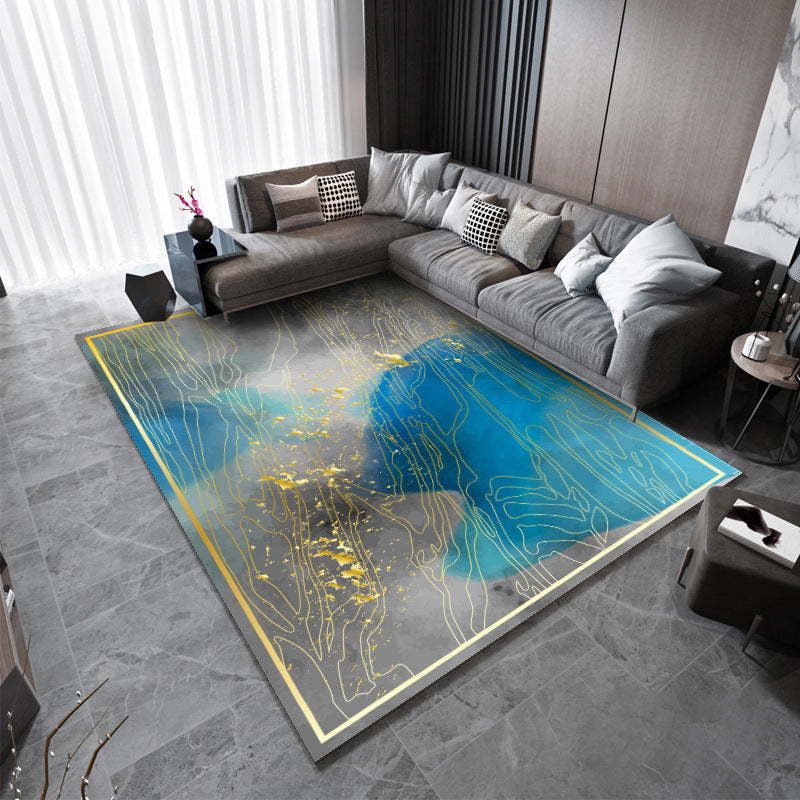 Contemporary Area Carpet Abstract Pattern Rug Polyester Non-Slip Carpet for Home Decor