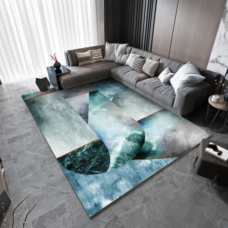 Contemporary Area Carpet Abstract Pattern Rug Polyester Non-Slip Carpet for Home Decor