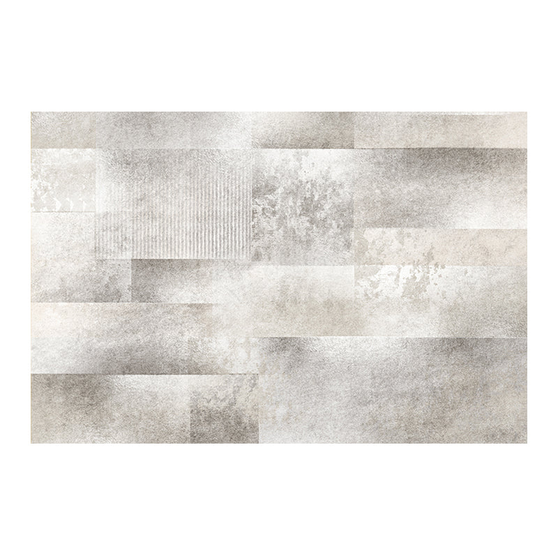 Grey Modern Area Carpet Tie-Dye Pattern Polyester Area Rug Anti-Slip Washable Rug for Home Decor