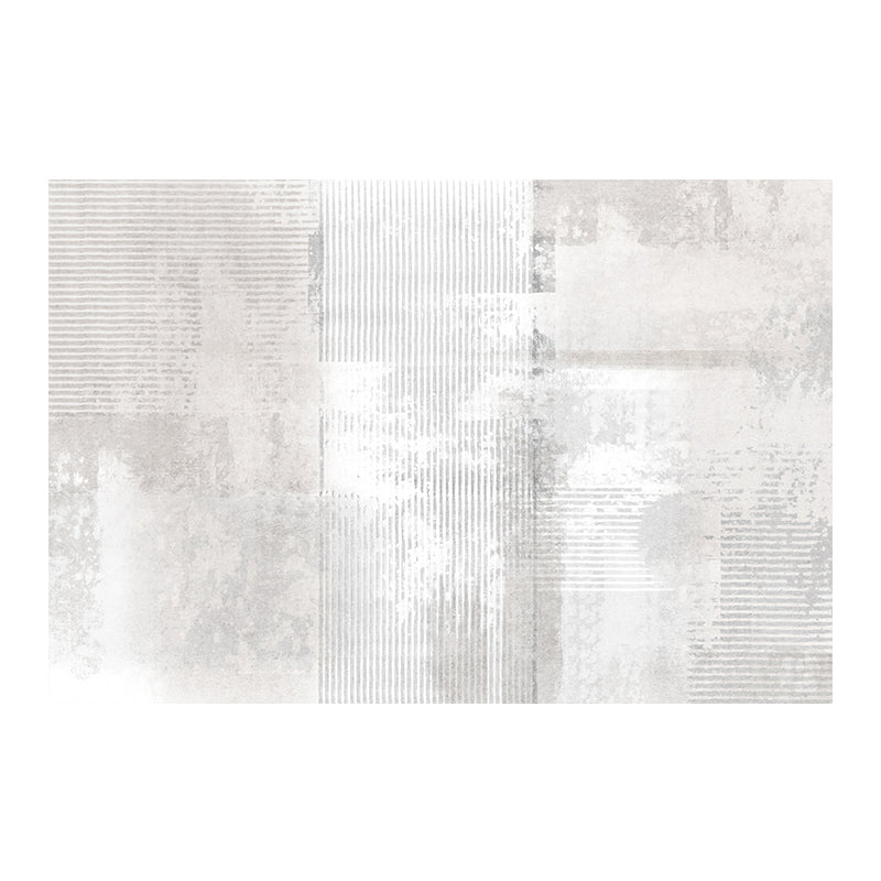 Grey Modern Area Carpet Tie-Dye Pattern Polyester Area Rug Anti-Slip Washable Rug for Home Decor