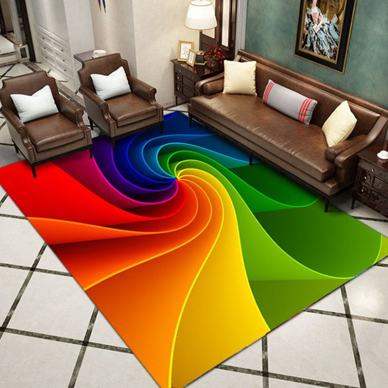 Yellow Modern Carpet Polyester Graphic Carpet Non-Slip Backing Carpet for Living Room