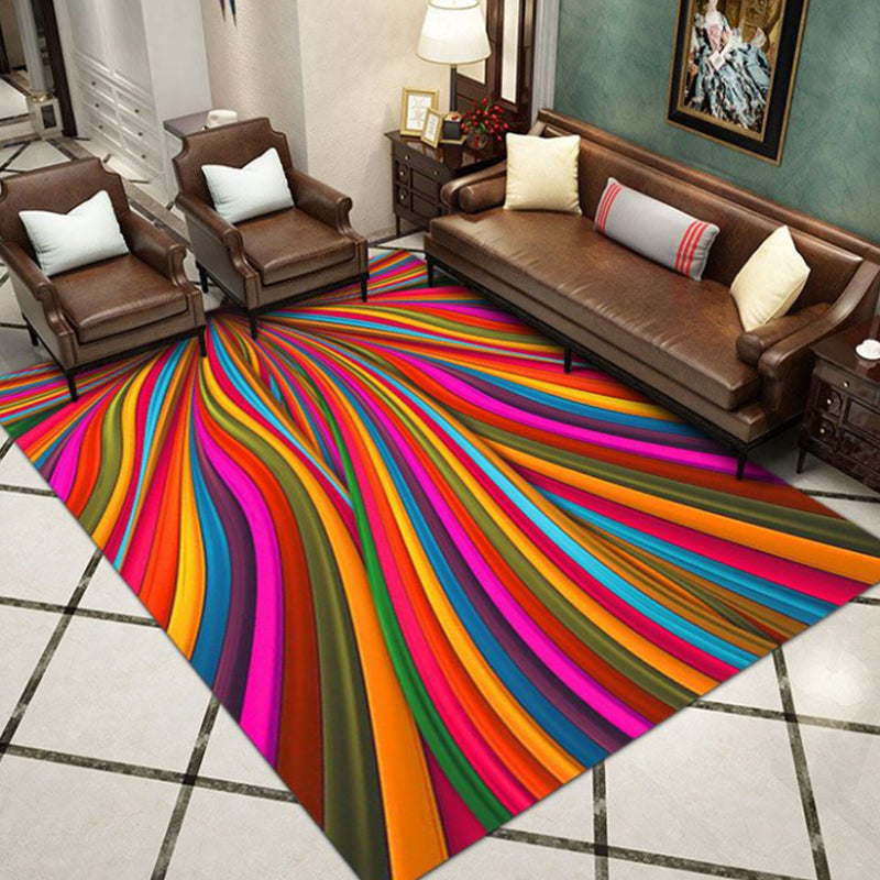 Yellow Modern Carpet Polyester Graphic Carpet Non-Slip Backing Carpet for Living Room