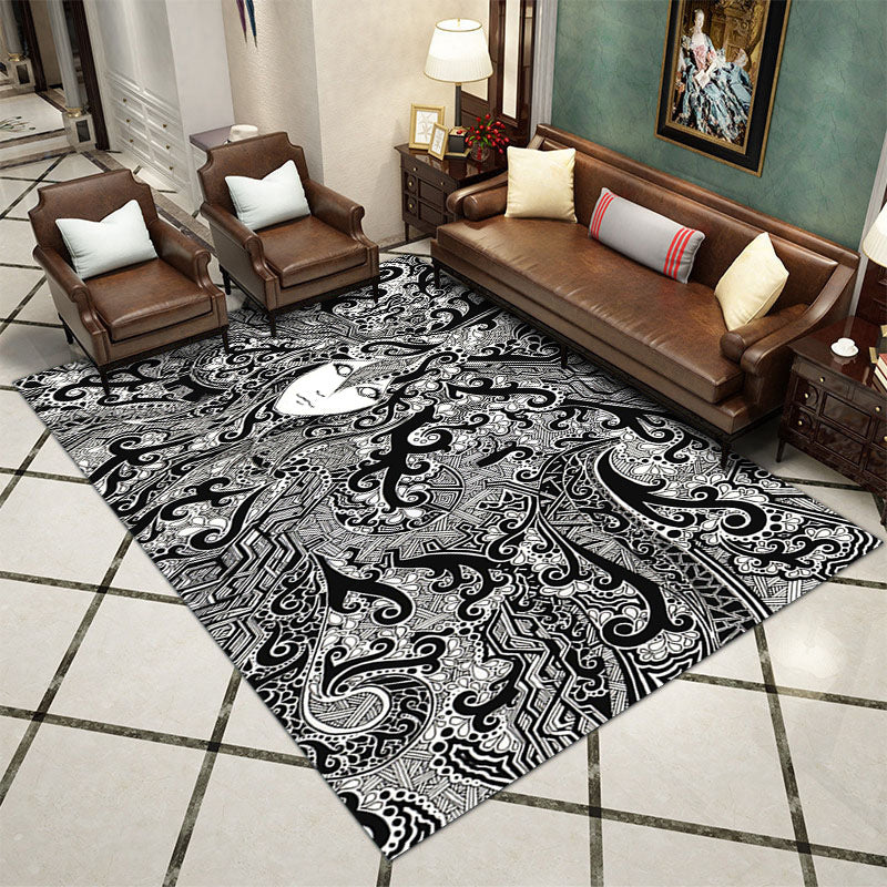 Yellow Modern Carpet Polyester Graphic Carpet Non-Slip Backing Carpet for Living Room