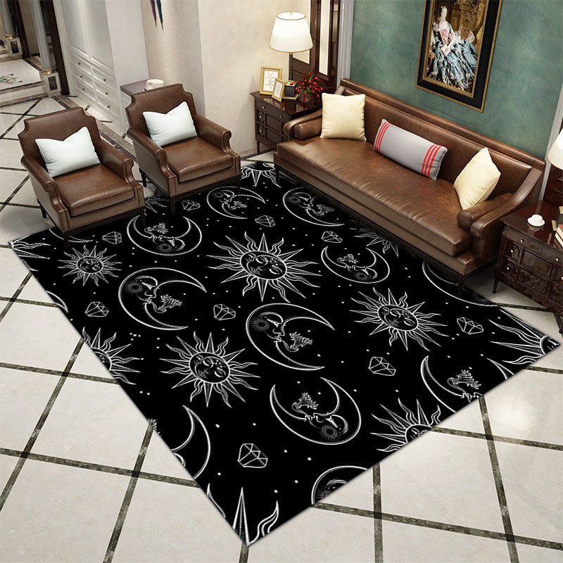 Yellow Modern Carpet Polyester Graphic Carpet Non-Slip Backing Carpet for Living Room