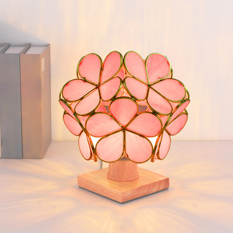 Blumenglas Nachttischlampe Tiffany-Nachttisch-Lampe für Schlafzimmer