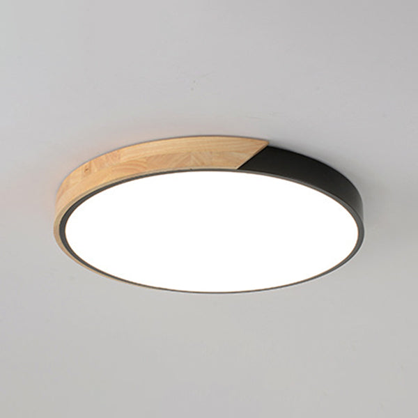 Circular Flush Light Colorful Macaron Acrylic Flush Mount Lighting for Bedroom in White