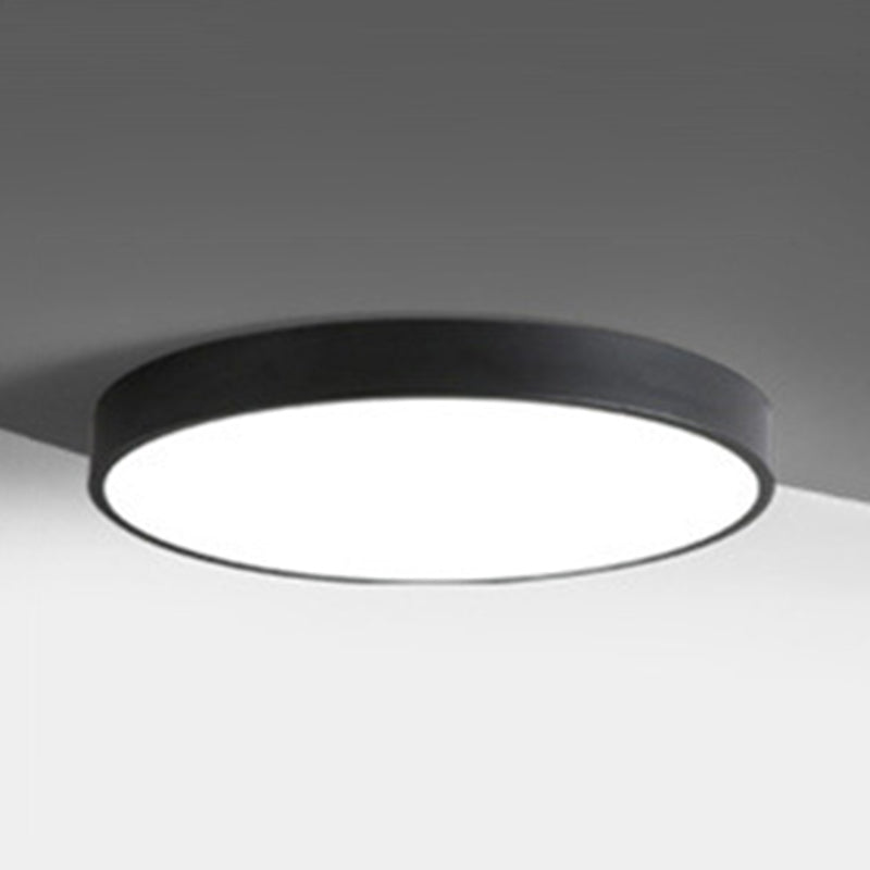 Colorant Macaron Round Flush Mount Metallic LED Ceiling Light for Bedroom