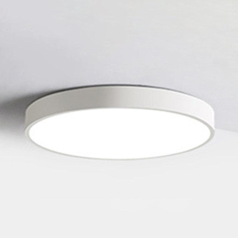 Colorant Macaron Round Flush Mount Metallic LED Ceiling Light for Bedroom