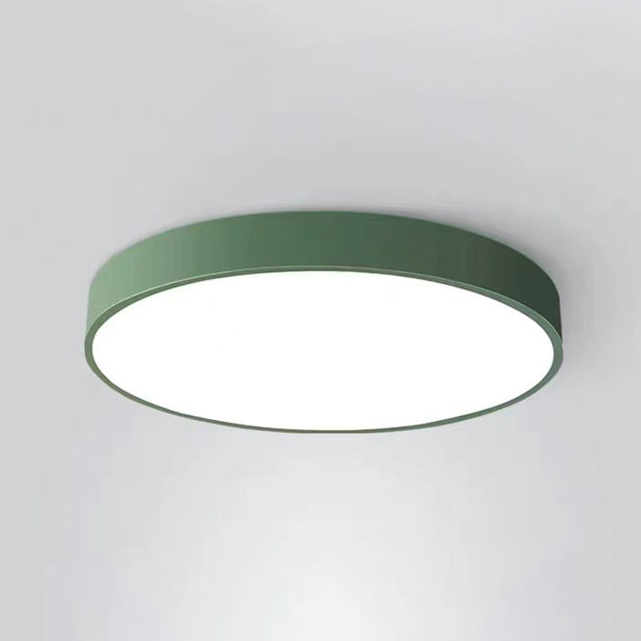 Colorant Macaron Round Flush Mount Metallic LED Ceiling Light for Bedroom