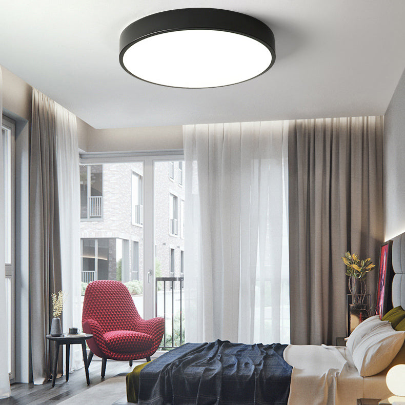 Colorant Macaron Round Flush Mount Metallic LED Ceiling Light for Bedroom