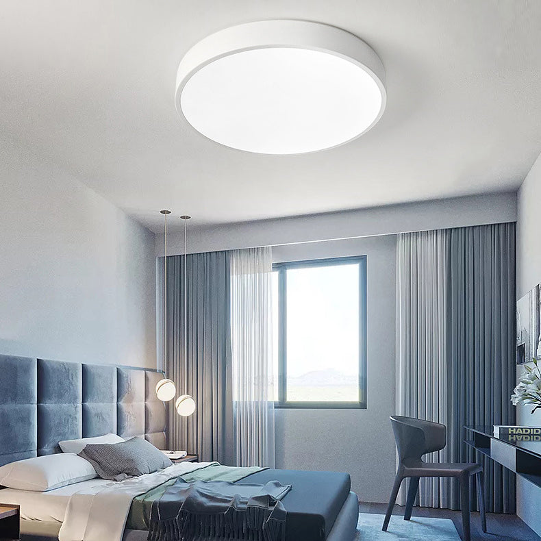 Colorant Macaron Round Flush Mount Metallic LED Ceiling Light for Bedroom