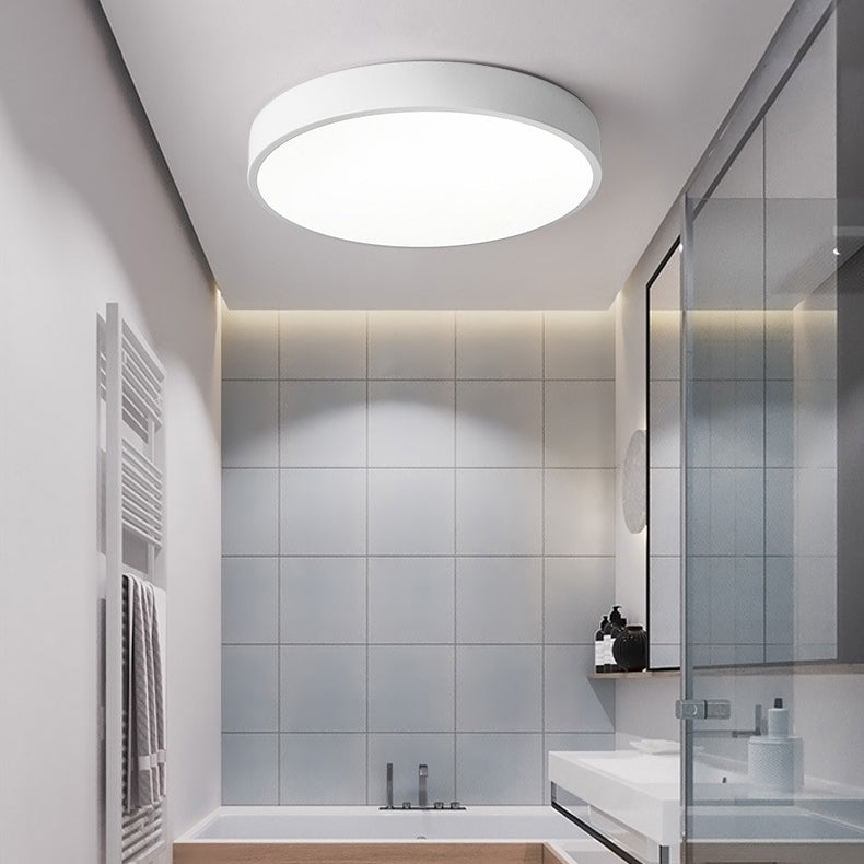 Colorant Macaron Round Flush Mount Metallic LED Ceiling Light for Bedroom