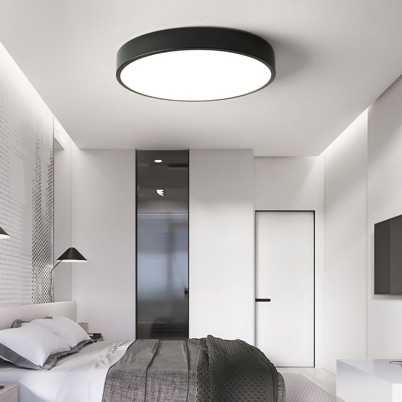 Colorant Macaron Round Flush Mount Metallic LED Ceiling Light for Bedroom