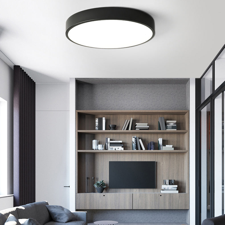 Colorant Macaron Round Flush Mount Metallic LED Ceiling Light for Bedroom