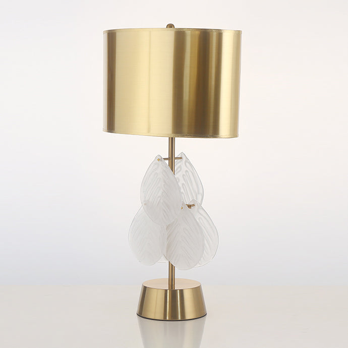 Lámpara de mesa nocturna de dormitorio de batería Luz de mesa de estilo de metal en oro