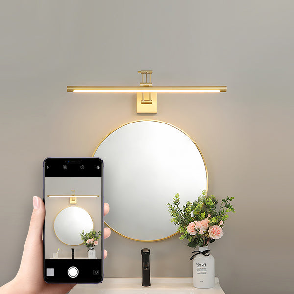 Modern Simplicity Gold Frame Lighting Fixture for Bathroom Powder Room Washroon