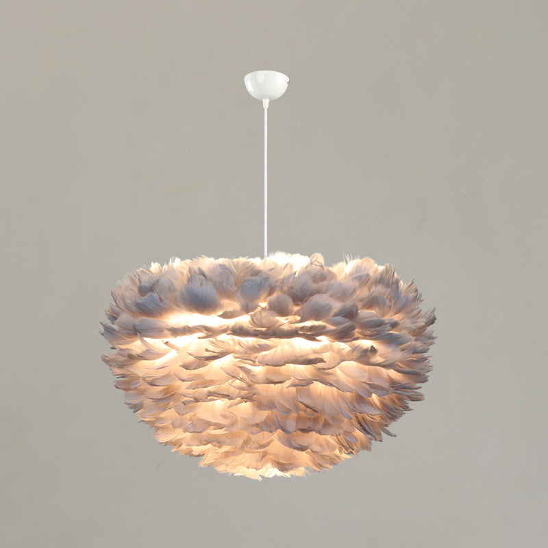Lampada a sospensione piuma in stile moderno nordico a forma di piuma piuma lampada lampadario appeso per camera da letto