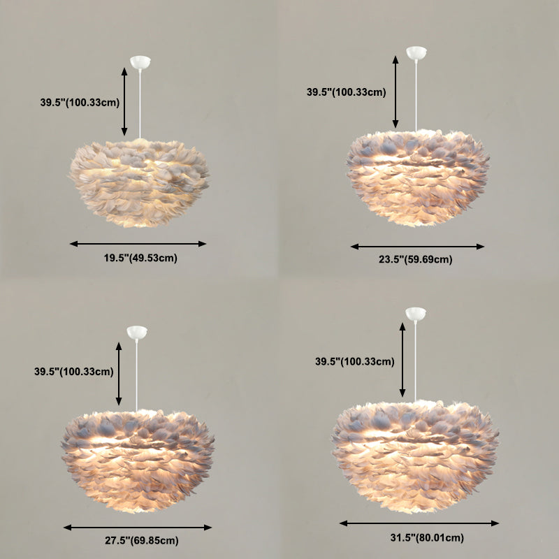Lampada a sospensione piuma in stile moderno nordico a forma di piuma piuma lampada lampadario appeso per camera da letto