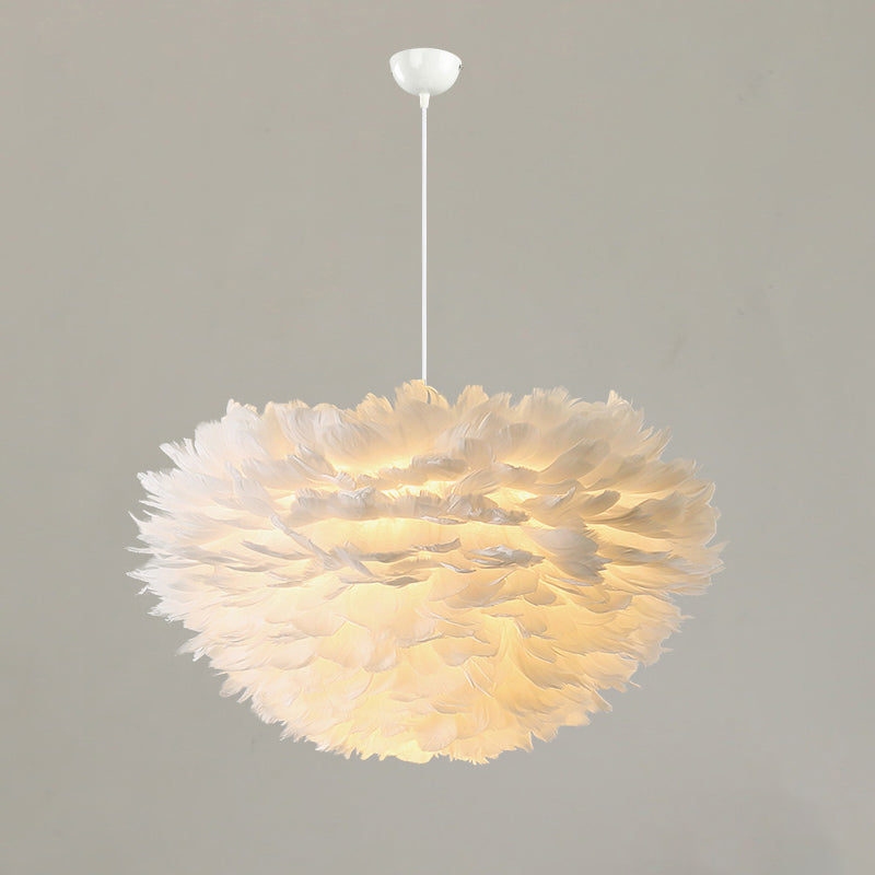 Lampada a sospensione piuma in stile moderno nordico a forma di piuma piuma lampada lampadario appeso per camera da letto