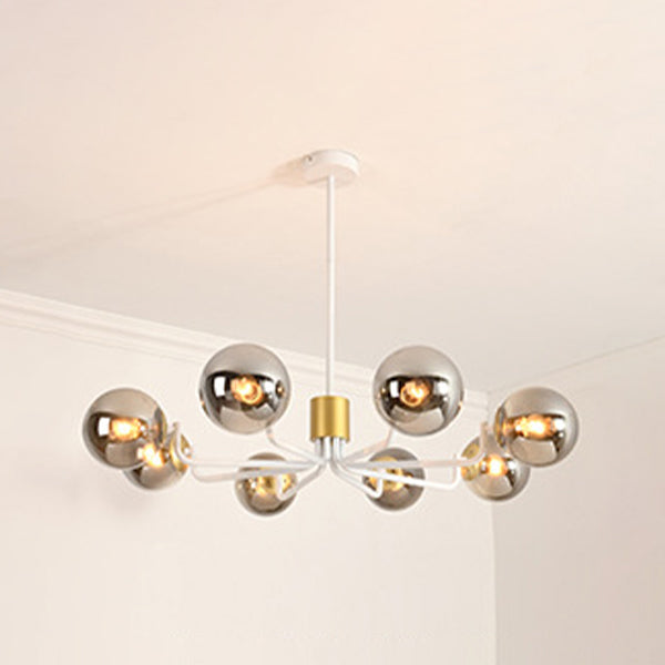 Gray Glass Chandelier Lighting Fixture Modern Chandelier Pendant Light for Living Room