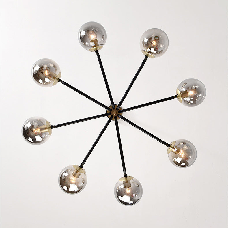 Gray Glass Chandelier Lighting Fixture Modern Chandelier Pendant Light for Living Room
