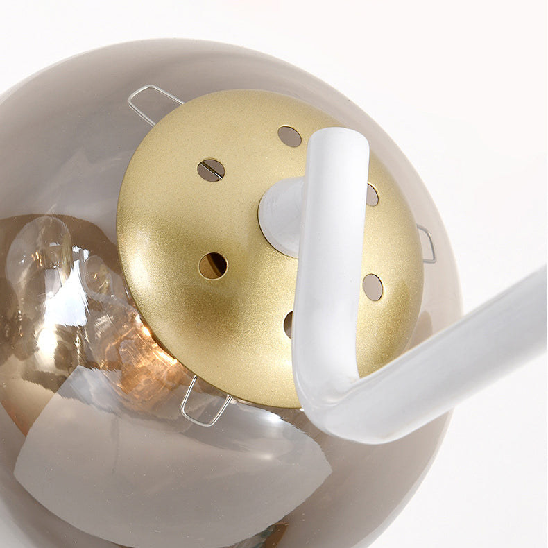 Gray Glass Chandelier Lighting Fixture Modern Chandelier Pendant Light for Living Room