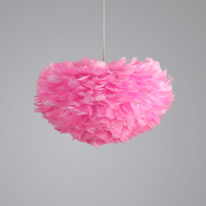 Lampe pendentielle en plumes