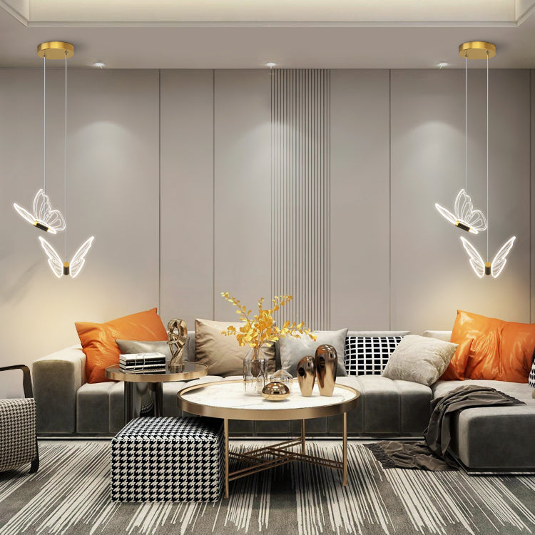 LED Butterfly Schatten Anhänger Kronleuchter nordisch Luxusstil Schmetterlingsleuchte für Wohnzimmer
