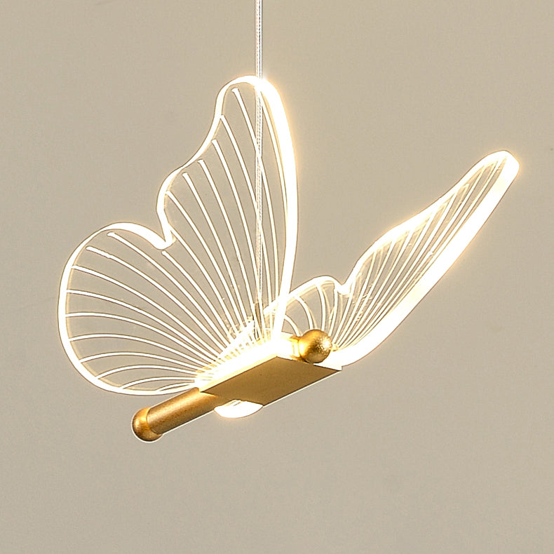 Zeitgenössischer Cluster -Anhänger Butterfly Arcylic Multi Pendant Light In Clear