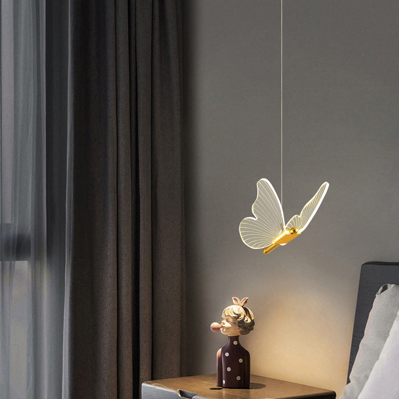 Nordischer Luxusstil Schmetterling Leuchte LED -Schlafzimmer Schmetterling Anhänger Kronleuchter