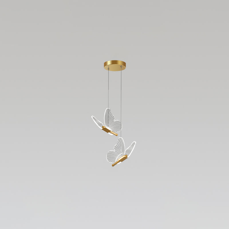 Nordischer Luxusstil Schmetterling Leuchte LED -Schlafzimmer Schmetterling Anhänger Kronleuchter