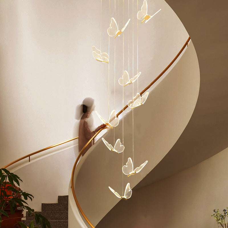 LED Butterfly Anhänger Kronleuchter nordischer Schmetterlingsleuchte für Dachbodenstreppe