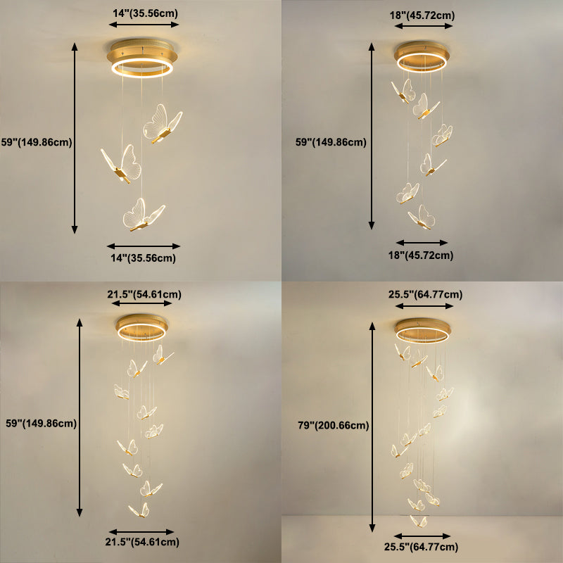 LED Butterfly Anhänger Kronleuchter nordischer Schmetterlingsleuchte für Dachbodenstreppe