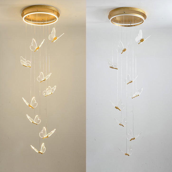 LED Butterfly Anhänger Kronleuchter nordischer Schmetterlingsleuchte für Dachbodenstreppe