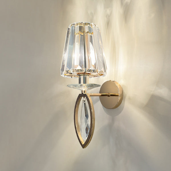 Lumo Postmoderno di sconde di cristallo oro per camera da letto