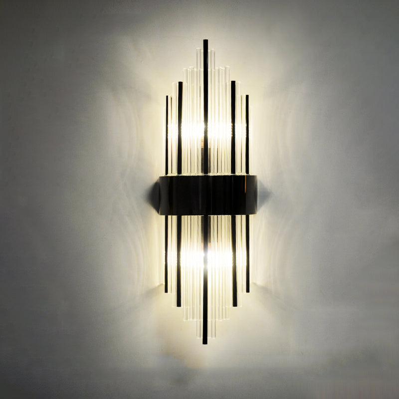 Éclairage mural postmoderne noir / or Crystal Black / Gol