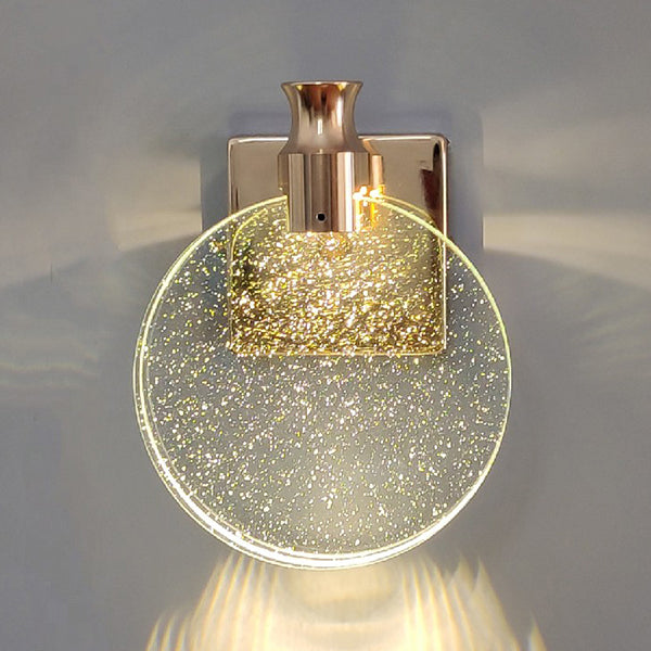 Round Crystal Wall Light Sconces Postmodern Wall Mounted Lighting for Bedroom
