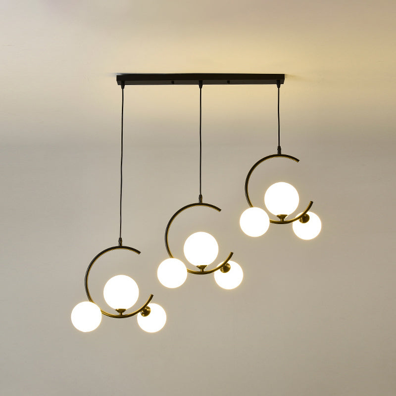 Glass Orbs Chandelier Pendant Modern Style Hanging Light Fixture for Dining Room