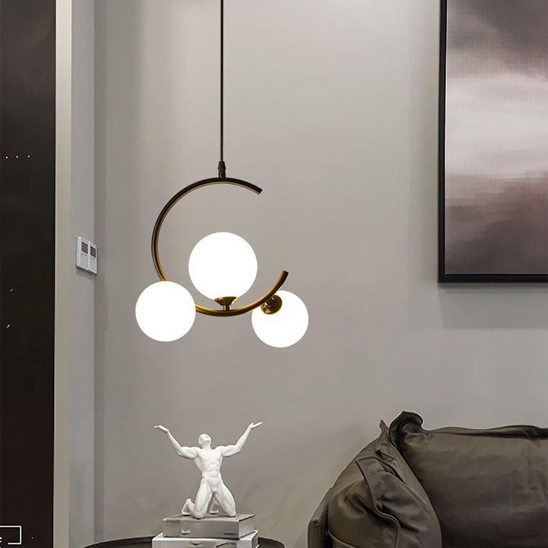 Glass Orbs Chandelier Pendant Modern Style Hanging Light Fixture for Dining Room