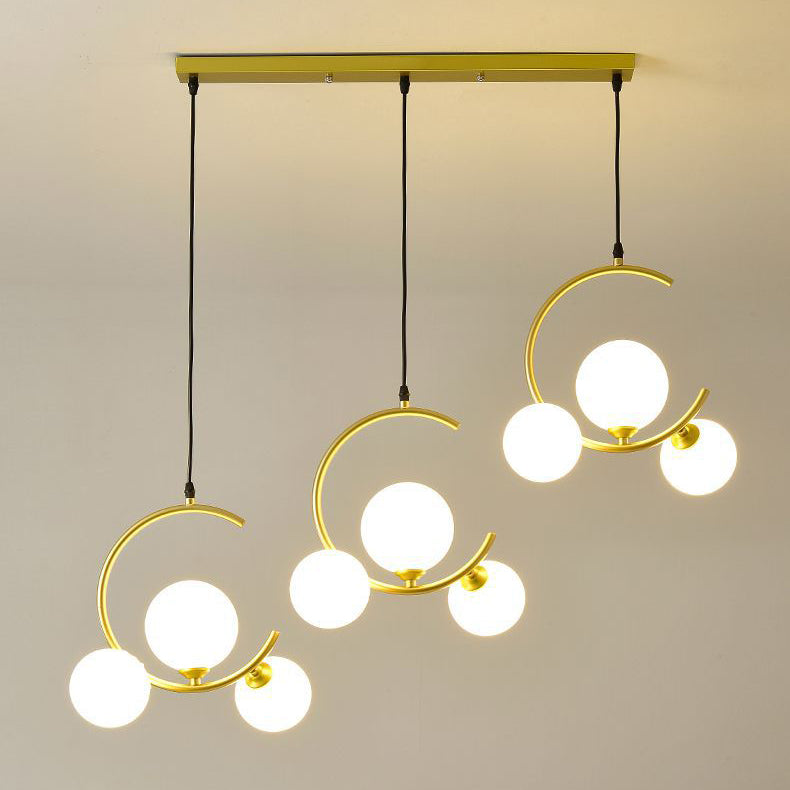 Glass Orbs Chandelier Pendant Modern Style Hanging Light Fixture for Dining Room