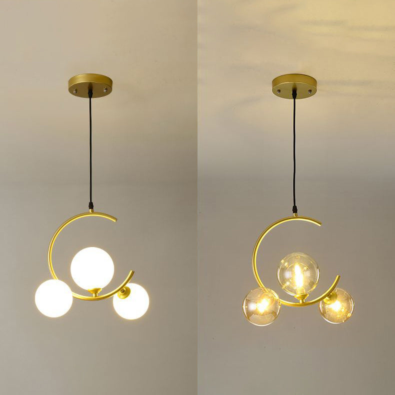 Glass Orbs Chandelier Pendant Modern Style Hanging Light Fixture for Dining Room