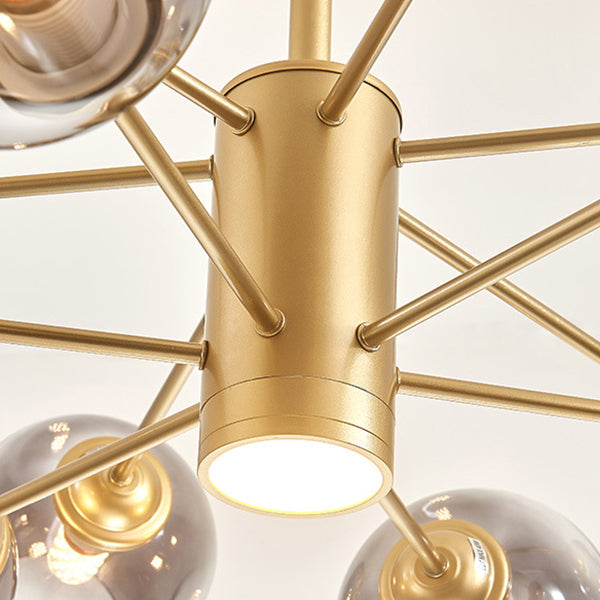 Cognac Color Glass Chandelier Lighting Fixture Modern Chandelier Pendant Light for Living Room