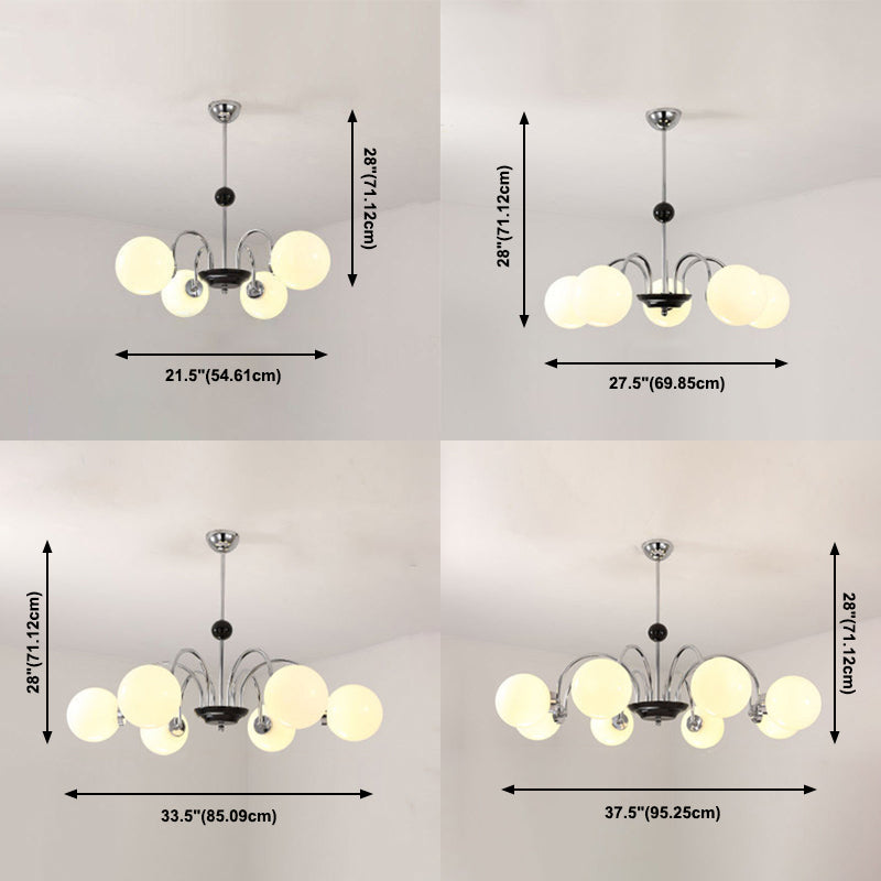 Modern Dining Room Lighting Glass Chandelier Light Fixtures Cafe Restaurant Hanging Chandelier