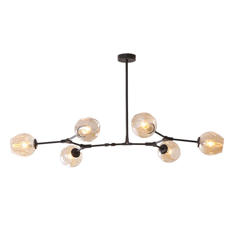 Contemporary Transparent Glass Chandelier Light Fixtures Living Room Hanging Chandelier