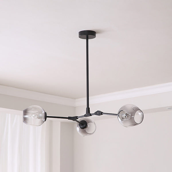 Contemporary Transparent Glass Chandelier Light Fixtures Living Room Hanging Chandelier