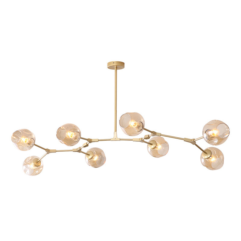 Contemporary Transparent Glass Chandelier Light Fixtures Living Room Hanging Chandelier